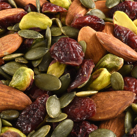 MÉLANGE GOURMET BIO - CRANBERRIES, AMANDES, GRAINES DE COURGE ET PISTACHES
