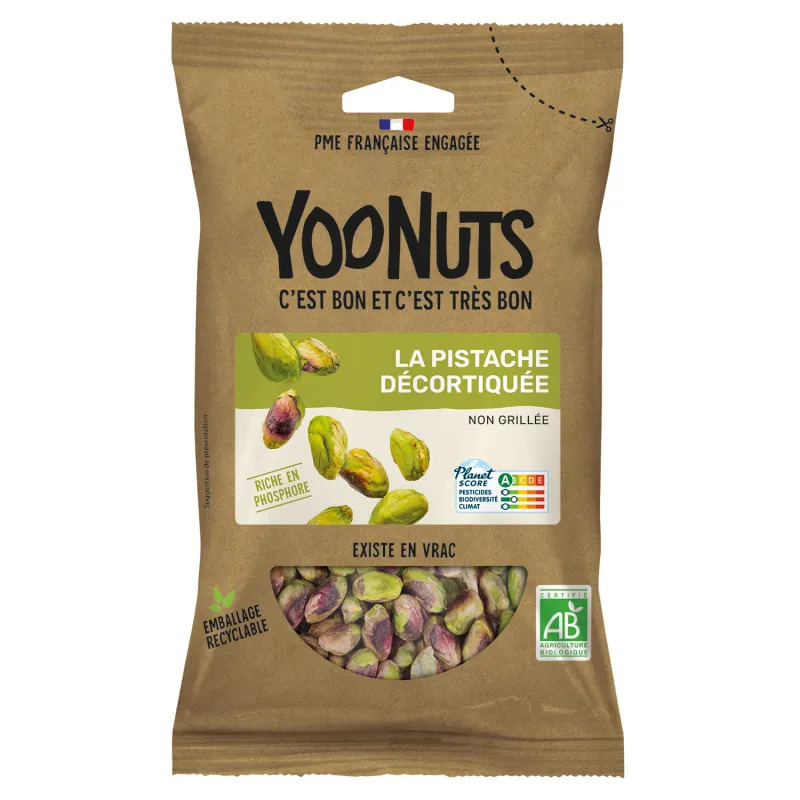 Pistaches décortiquées bio en sachet - Acheter en ligne