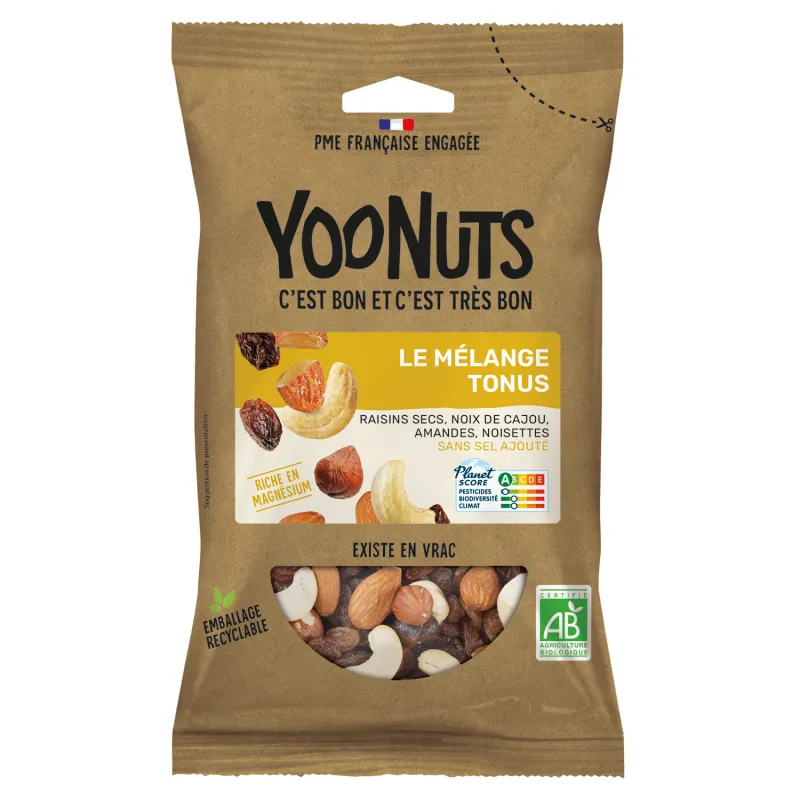 Mélange noix raisin sec bio en sachet - Acheter en ligne