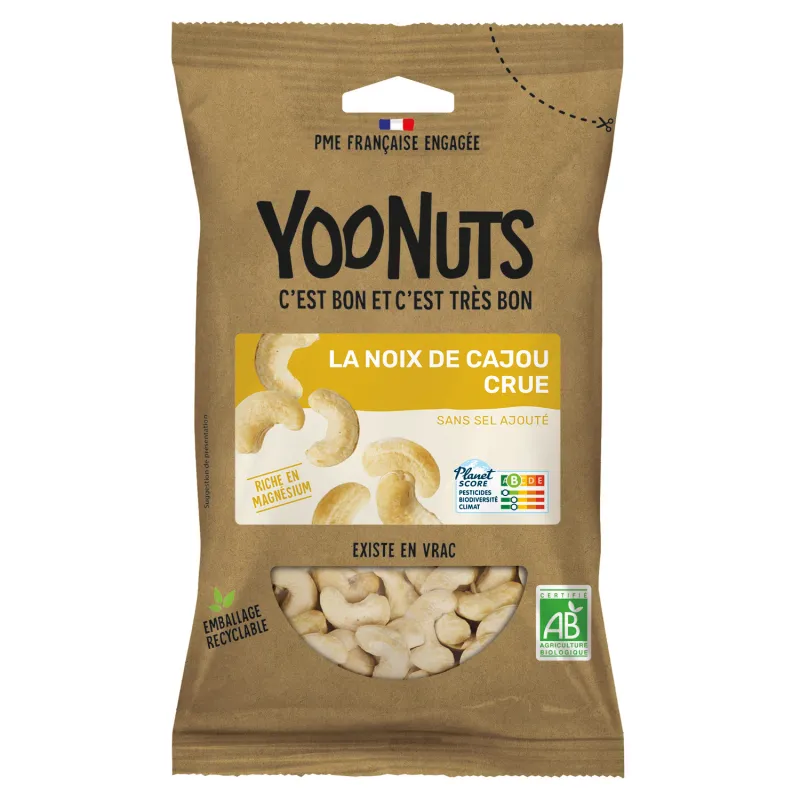 Noix de cajou crues bio en sachet - Acheter en ligne