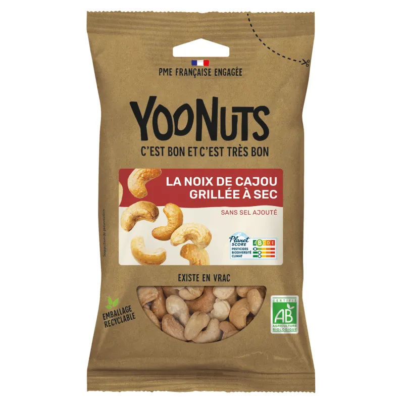 Noix de cajou grillées bio en sachet - Acheter en ligne