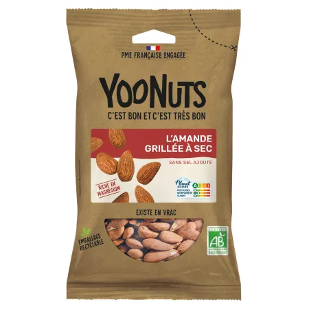 Amandes décortiquées grillées bio en sachet - Acheter en ligne