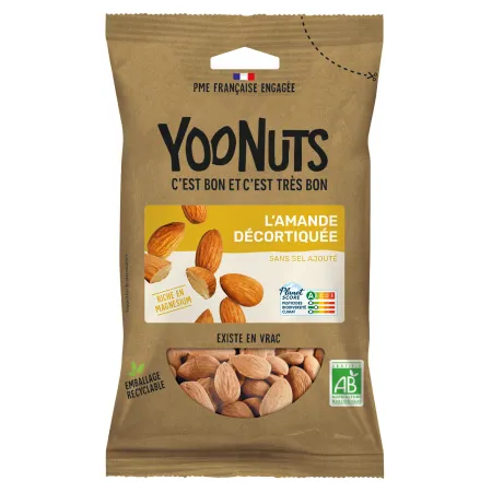 Amandes décortiquées bio en sachet - Acheter en ligne