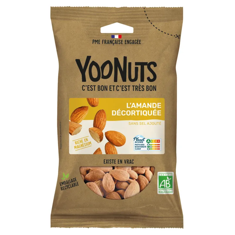 Amandes décortiquées bio en sachet - Acheter en ligne