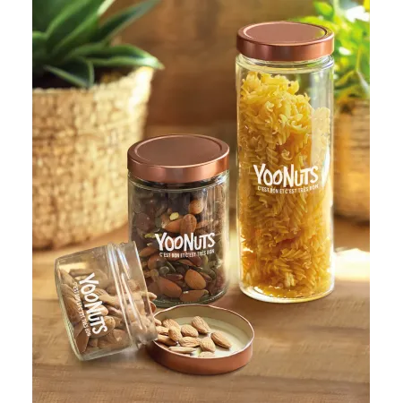 Lot de 3 Bocaux en verre + couvercles