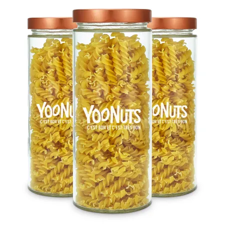 Lot de 3 bocaux en verre 1062ml + couvercles