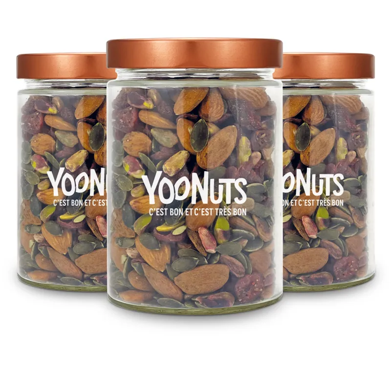 Lot de 3 bocaux en verre 580ml + couvercles